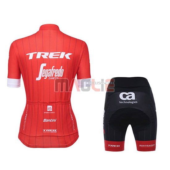 2018 Maglia Donne Trek Segafredo Manica Corta Rosso